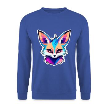 Desert Fox Fennec Drawing - Unisex Sweatshirt - royal blue - Front - Alina (178cm) & Michal (187cm)