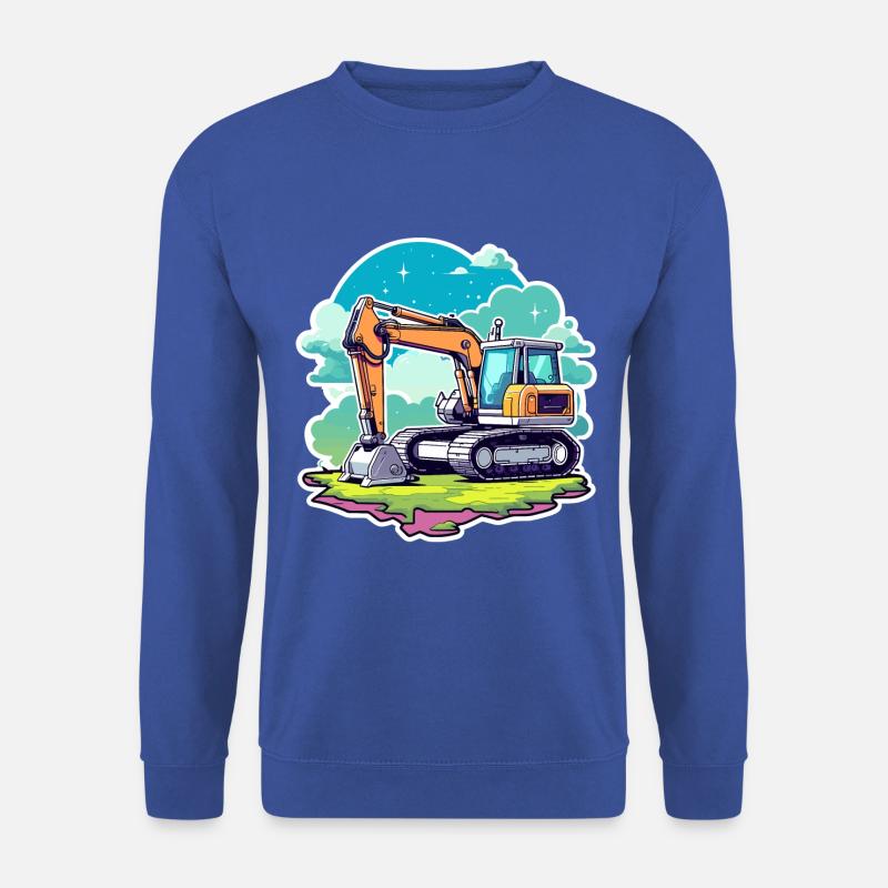 Bagger Baustelle Zeichnung - Unisex Pullover - Royalblau