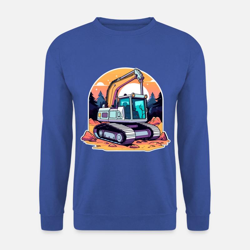 Bagger Baustelle Zeichnung - Unisex Pullover - Royalblau