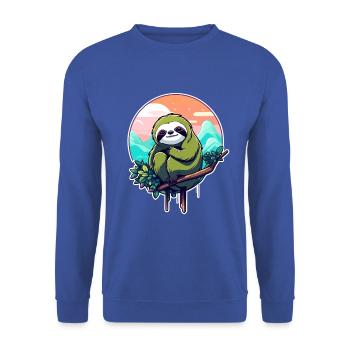 Sloth Drawing - Unisex Sweatshirt - royal blue - Front - Alina (178cm) & Michal (187cm)