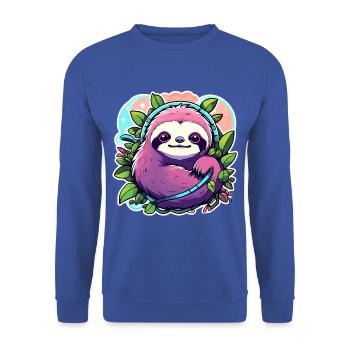 Sloth Drawing - Unisex Sweatshirt - royal blue - Front - Alina (178cm) & Michal (187cm)