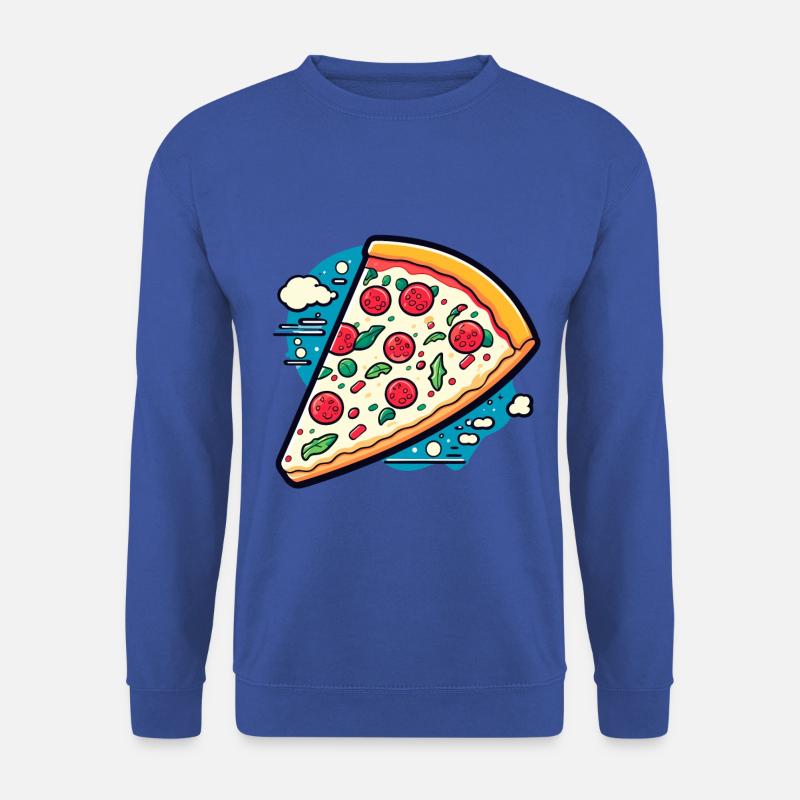 Pizza Slice Zeichnung - Unisex Pullover - Royalblau