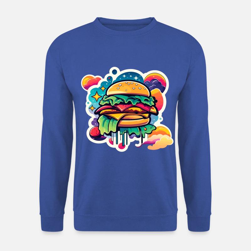 Burger Illustration - Unisex Pullover - Royalblau