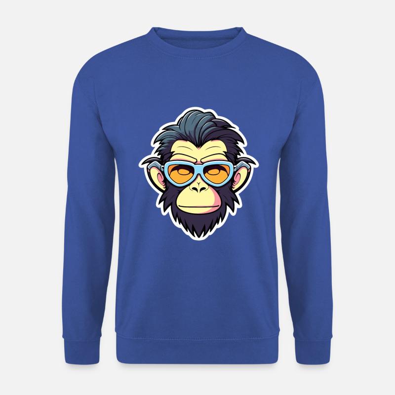Affe Illustration - Unisex Pullover - Royalblau