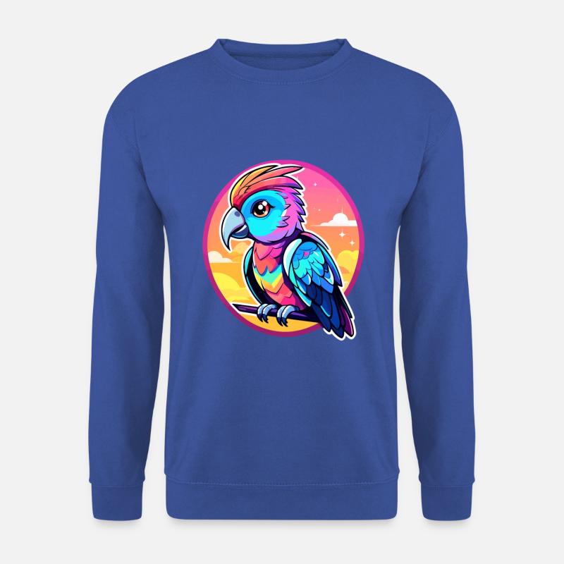 Papagei Vogel Illustration - Unisex Pullover - Royalblau