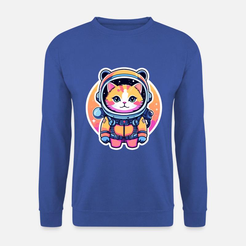 Katze Astronaut Illustration - Unisex Pullover - Royalblau