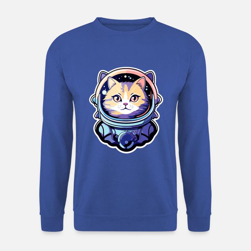 Katze Astronaut Illustration - Unisex Pullover - Royalblau