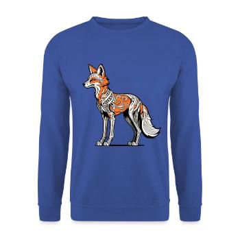 Fuchs Skelett Illustration - Unisex Pullover - Royalblau - Vorne - Alina (178cm) & Michal (187cm)