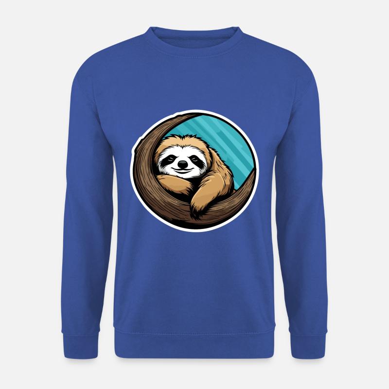 Schlafendes Faultier Illustration - Unisex Pullover - Royalblau