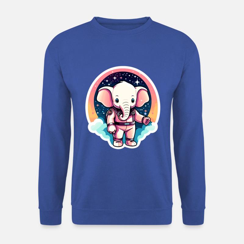 Elephant Astronaut Illustration - Unisex Sweatshirt - royal blue