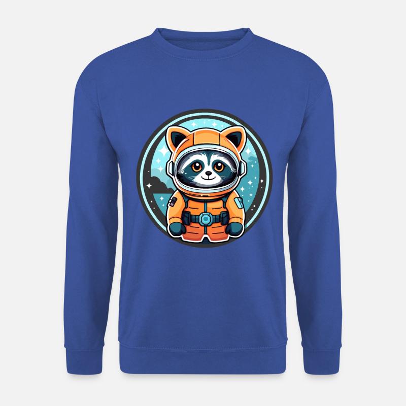 Waschbär Astronaut Illustration - Unisex Pullover - Royalblau