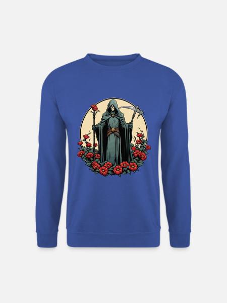 Sensenmann Blumen Illustration - Unisex Pullover - Royalblau