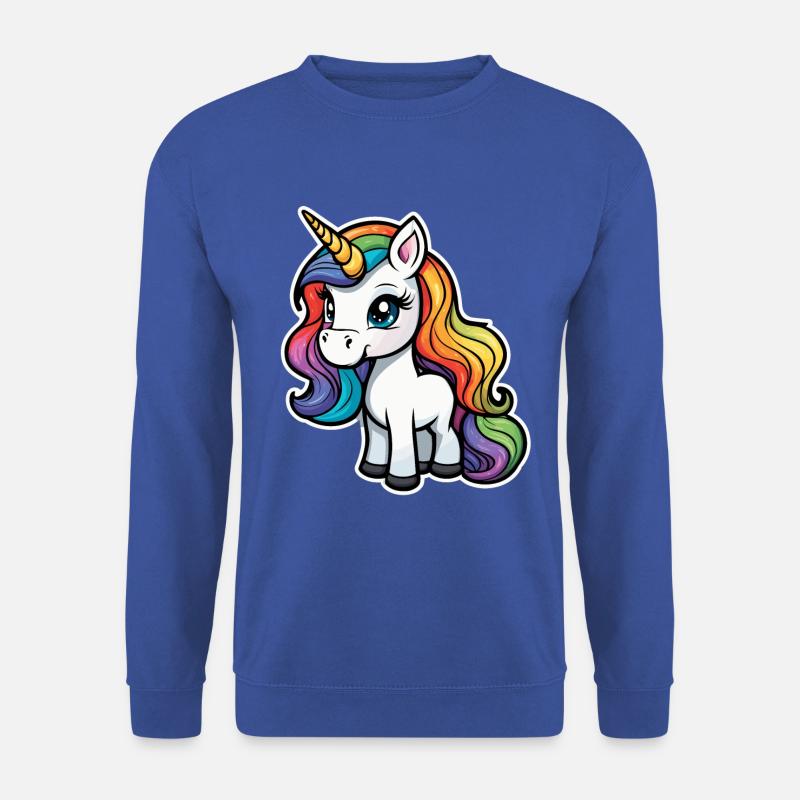 Regenbogen Einhorn Illustration - Unisex Pullover - Royalblau