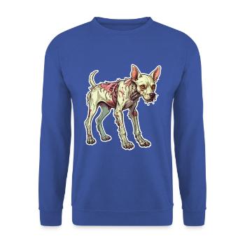Zombie Hund Illustration - Unisex Pullover - Royalblau - Vorne - Alina (178cm) & Michal (187cm)