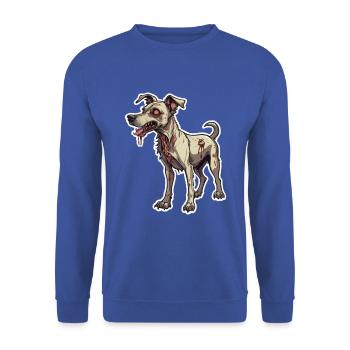 Zombie Hund Illustration - Unisex Pullover - Royalblau - Vorne - Alina (178cm) & Michal (187cm)