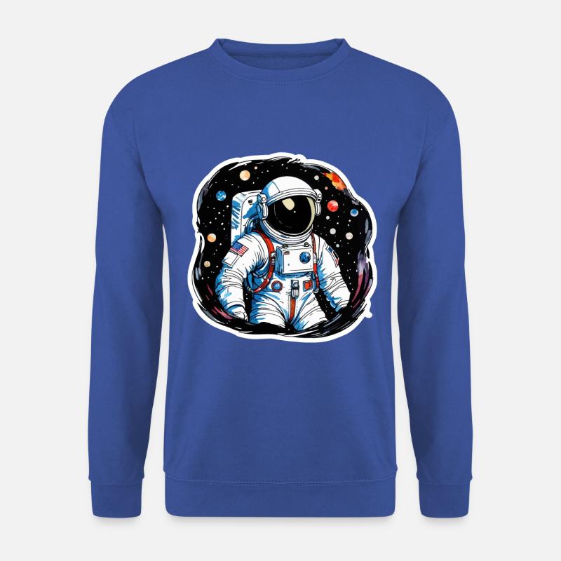 Astronaut Wasserfarben Aquarell - Unisex Pullover - Royalblau