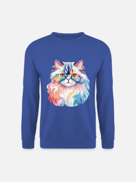 Perserkatze Wasserfarben - Unisex Pullover - Royalblau