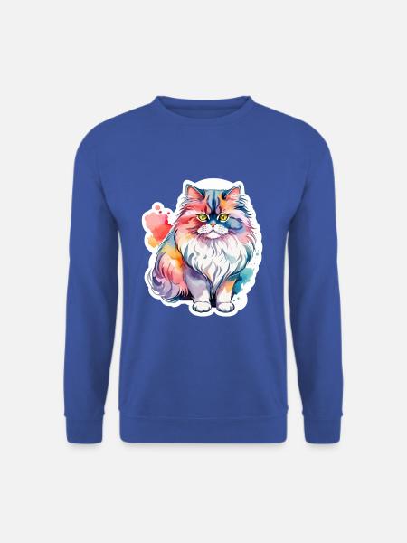 Perserkatze Wasserfarben - Unisex Pullover - Royalblau