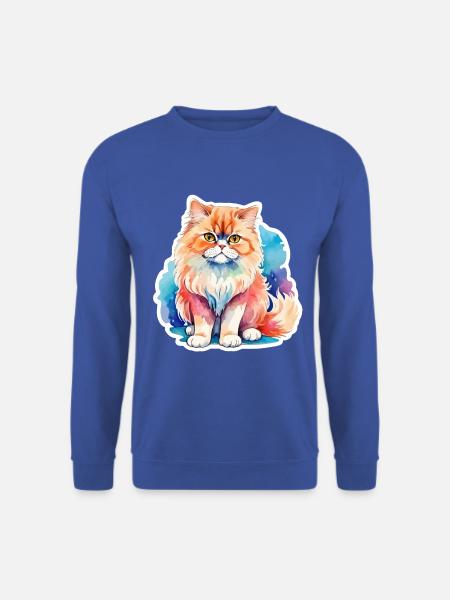 Perserkatze Wasserfarben - Unisex Pullover - Royalblau