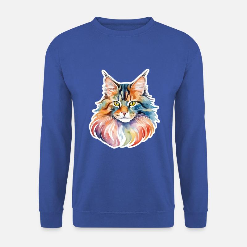 Maine Coon Wasserfarben - Unisex Pullover - Royalblau