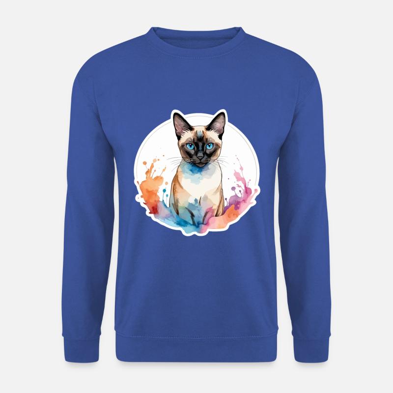Siamkatze Wasserfarben - Unisex Pullover - Royalblau
