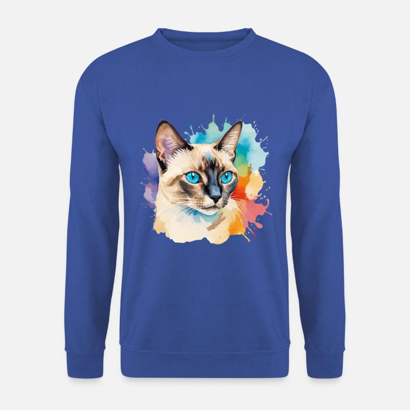 Siamkatze Wasserfarben - Unisex Pullover - Royalblau