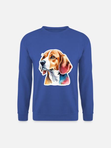 Beagle Wasserfarben - Unisex Pullover - Royalblau
