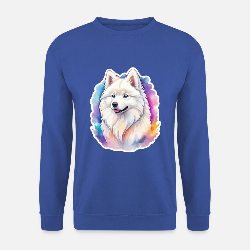 Samojede Wasserfarben - Unisex Pullover - Royalblau