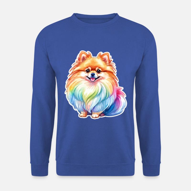 Pomeranian Zwergspitz Wasserfarben - Unisex Pullover - Royalblau