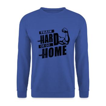 Weight training - muscle building - pumping - Unisex Sweatshirt - royal blue - Front - Alina (178cm) & Michal (187cm)