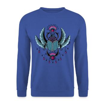 Sacred Beatle Turquoise - Unisex Sweatshirt - royal blue - Front - Alina (178cm) & Michal (187cm)