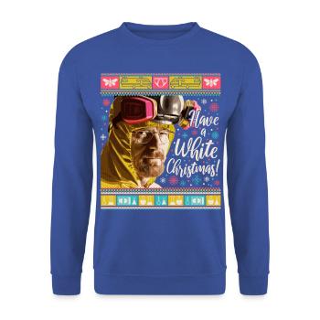 Breaking Bad Have A White Christmas - Unisex Pullover - Royalblau - Vorne - Alina (178cm) & Michal (187cm)