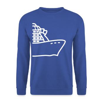 Cruise Ship Bug / Cruise - White Contour - Unisex Sweatshirt - royal blue - Front - Alina (178cm) & Michal (187cm)