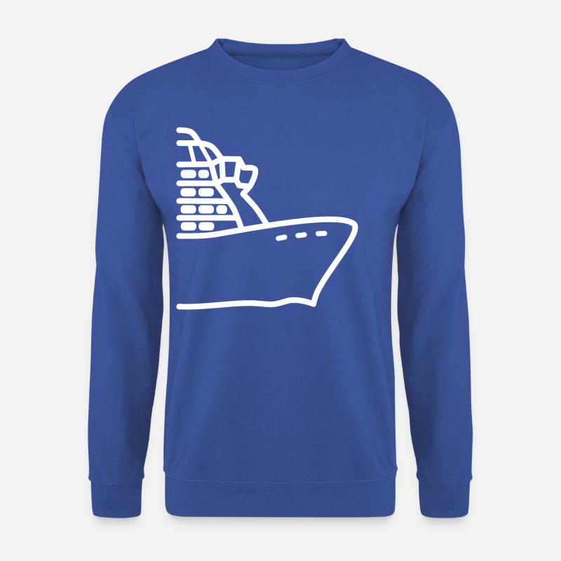 Kreuzfahrtschiff Bug / Cruise - weiße Kontur - Unisex Pullover - Royalblau