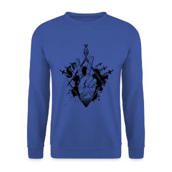 paix - Sweat-shirt Unisexe - bleu royal - Devant - Alina (178cm) & Michal (187cm)