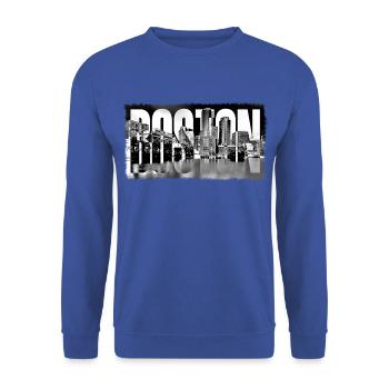 Boston - Unisex Pullover - Royalblau - Vorne - Alina (178cm) & Michal (187cm)