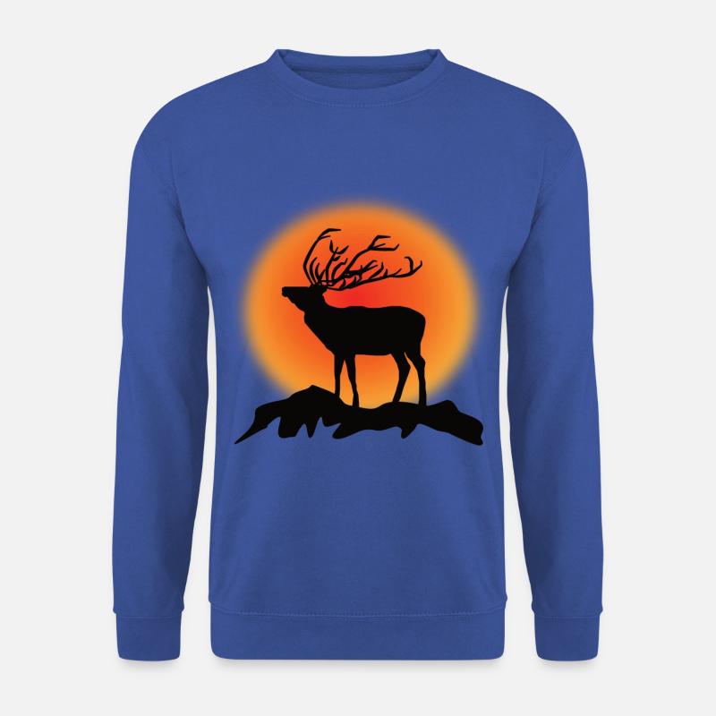 Cerf Rennais Silhouette Coucher de soleil - Sweat-shirt Unisexe - bleu royal
