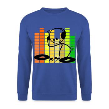 Stick Figure DJ égaliseur - Sweat-shirt Unisexe - bleu royal - Devant - Alina (178cm) & Michal (187cm)