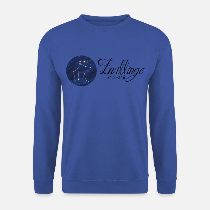 Sternzeichen Zwillinge Tierkreiszeichen Astrologie - Unisex Pullover - Royalblau