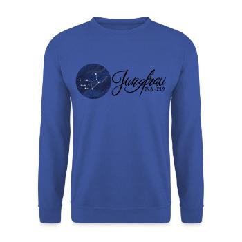 Sternzeichen Jungfrau Tierkreiszeichen Astrologie - Unisex Pullover - Royalblau - Vorne - Alina (178cm) & Michal (187cm)