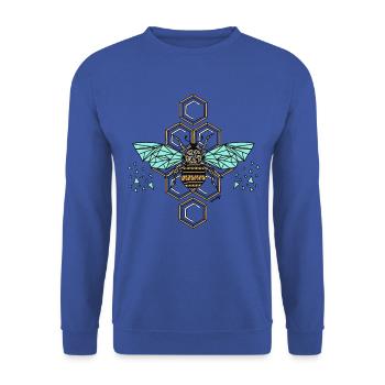 Queen B geometric - Sweat-shirt Unisexe - bleu royal - Devant - Alina (178cm) & Michal (187cm)