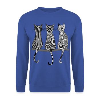Cats tomcat street cats kittens - Unisex Sweatshirt - royal blue - Front - Alina (178cm) & Michal (187cm)