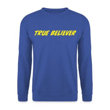 Wahrer Gläubiger - Unisex Pullover - Royalblau - Vorne - Alina (178cm) & Michal (187cm)