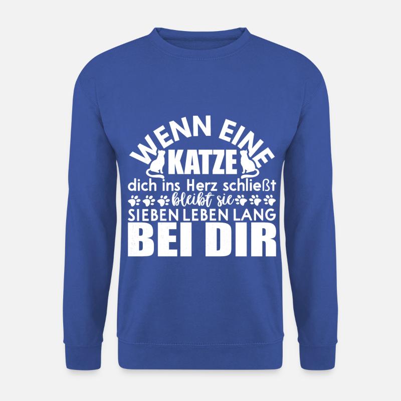 Katzen - Shirt Tierfans Katzenfreunde - Geschenk - Unisex Pullover - Royalblau