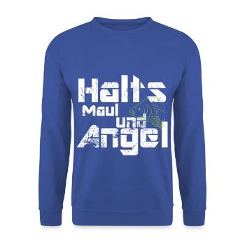 Angler, Karpfen Halts maul und angel - Unisex Pullover - Royalblau - Vorne - Alina (178cm) & Michal (187cm)