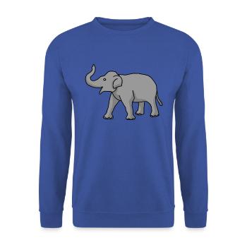 Elefant, Comic, Tier, süß, niedlich - Unisex Pullover - Royalblau - Vorne - Alina (178cm) & Michal (187cm)