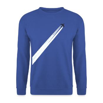 code stripe airplane pilot pilot Chemtrail - Unisex Sweatshirt - royal blue - Front - Alina (178cm) & Michal (187cm)