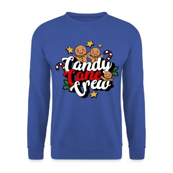 Candy Cane Crew Christmas Gingerbread Man - Unisex Sweatshirt - royal blue - Front - Alina (178cm) & Michal (187cm)