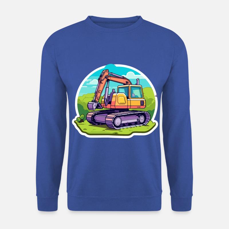 Bagger Baustelle Zeichnung - Unisex Pullover - Royalblau