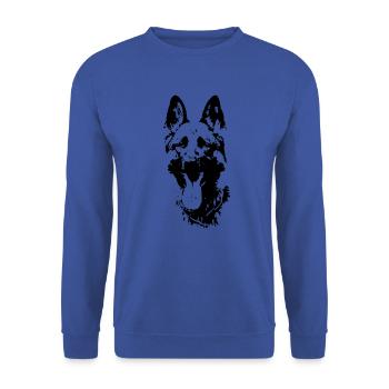 Race de chien berger allemand - Sweat-shirt Unisexe - bleu royal - Devant - Alina (178cm) & Michal (187cm)
